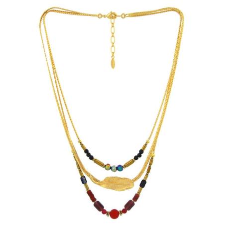 TARATATA bijoux Collier Grenat.