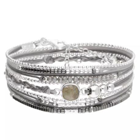 DORIANE Bijoux Bracelet Cassis Gris Polaire.