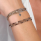 DORIANE Bijoux Bracelet Marron Cœur Love.