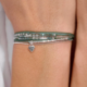 DORIANE Bijoux Bracelet Kaki Cœur Love.