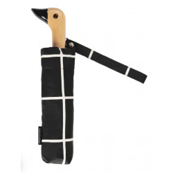 parapluie pliable tête de canard carreaux noirs et blancs