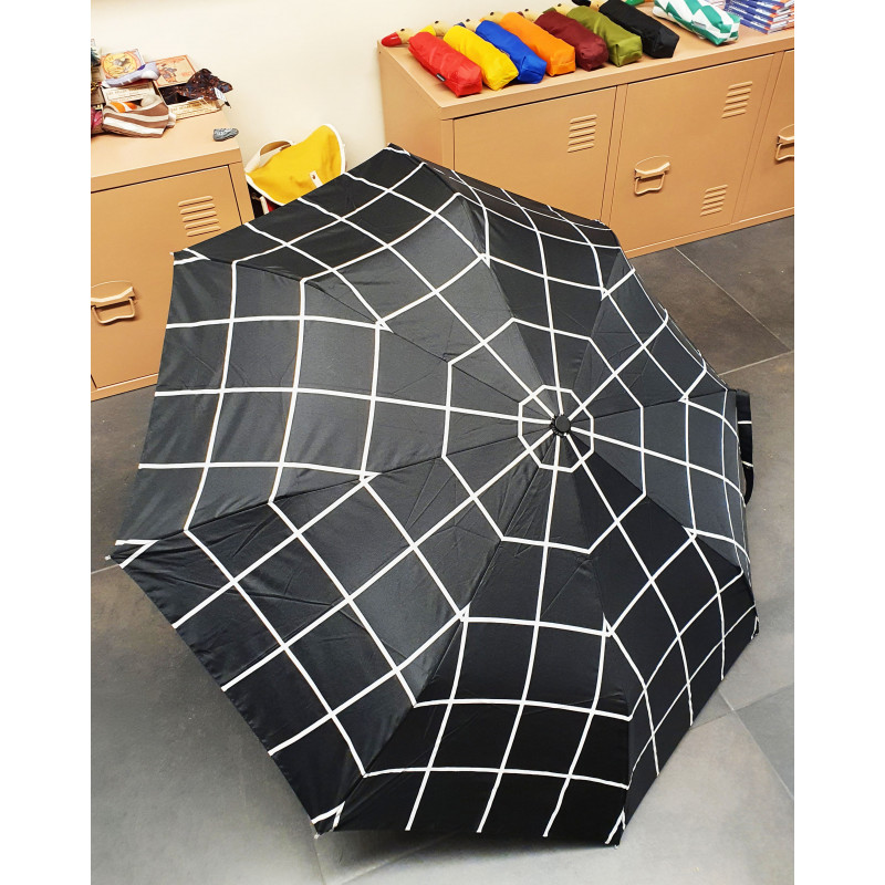 modèle aléatoire Sanjo Parapluie pliable compact avec tête Poignée en bois Motif de canard et housse de transport avec boucle