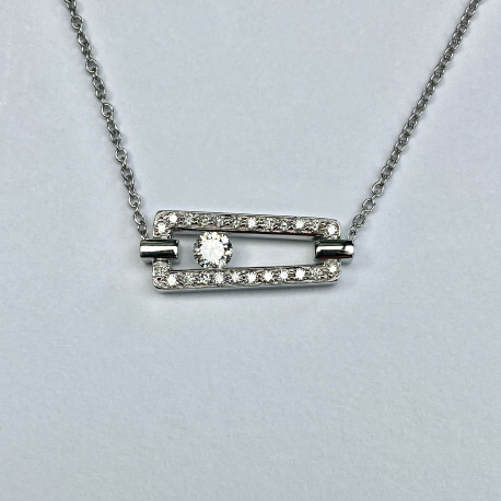 PENDENTIF EN OR GRIS RECTANGLE SERTI DE DIAMANTS PENDENTIF EN OR GRIS RECTANGLE SERTI DE DIAMANTS