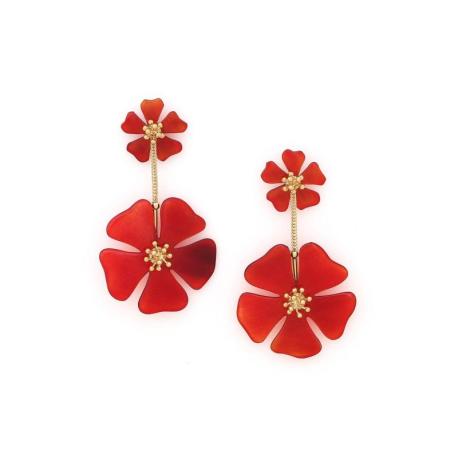 NATURE bijoux Boucles d'oreilles Hibiscus.