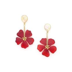 NATURE bijoux Boucles d'oreilles Hibiscus.