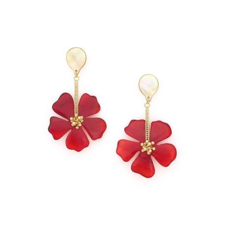 NATURE bijoux Boucles d'oreilles Hibiscus.