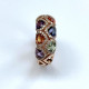BAGUE OR ROSE SAPHIRS MULTICOLORES