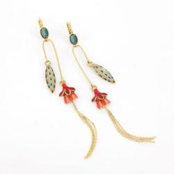 TARATATA bijoux Dormeuses Fuchsia.