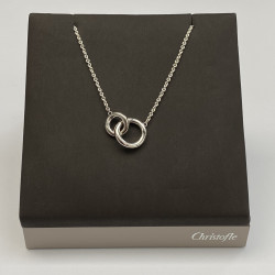 COLLIE  DOUBLE ANNEAUX  CHRISTOFLE EN ARGENT MASSIF