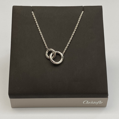 COLLIE DOUBLE ANNEAUX CHRISTOFLE EN ARGENT MASSIF COLLIE DOUBLE ANNEAUX CHRISTOFLE EN ARGENT MASSIF