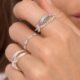 DORIANE Bijoux Bague Plume.