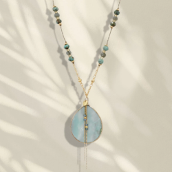 LOETMA Collier Sautoir Pénélope Amazonite.