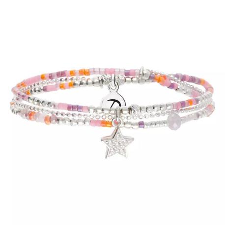 DORIANE Bijoux Bracelet Etoile Rose Violet.