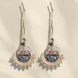 LOETMA Boucles d’oreilles Créoles Jasmine Pyrite.