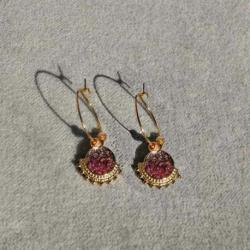 LOETMA Boucles d’oreilles Créoles Jasmine Rubis.