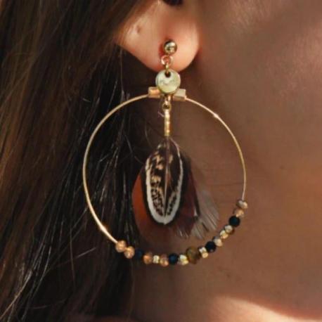 LOETMA Boucles d’oreilles Messina Brown. LOETMA Boucles d’oreilles Messina Brown.