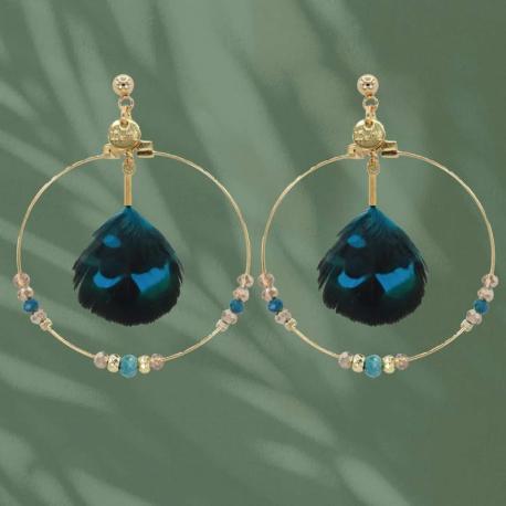 LOETMA Boucles d’oreilles Messina Vert. LOETMA Boucles d’oreilles Messina Vert.