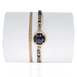LOETMA Bracelet Elisa Onyx noir.