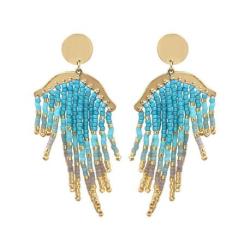 BELLE MAIS PAS QUE Boucles d’oreilles Blue Océan Victoire.