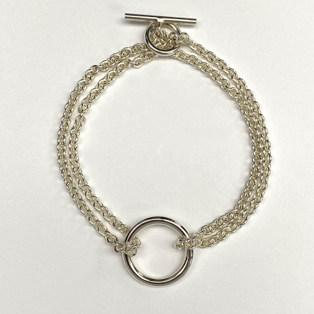 BRACELET ARGENT DOUBLE CHAINE 925/1000 BRACELET ARGENT DOUBLE CHAINE 925/1000