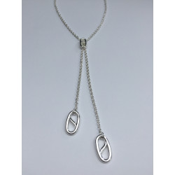 Collier sautoir cravatte en argent massif 925/100