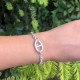 Bracelet maille forçat ronde ,centre maille marine en argent massif 925/1000