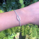 bracelet maille forçat ronde centre  maille marie en argent massif 925/1000