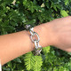 Bracelet maille ovale en argent massif  925/1000.