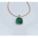 Pendentif or rose avec malachite .