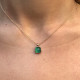 Pendentif or rose avec malachite .