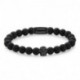 REBEL AND ROSE Bracelet Skull Black Matt All Black.