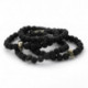 REBEL AND ROSE Bracelet Skull Black Matt All Black.