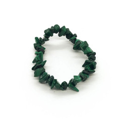 Bracelet en pierre malachite baroque