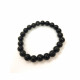 Bracelet Obsidienne Argentée 8 mm