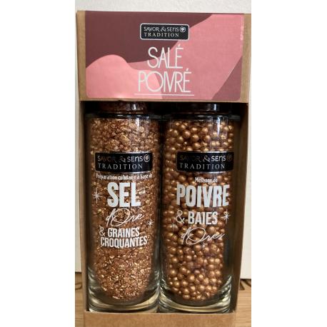 Coffret Duo Moulins Sel & Poivre Doré - Savor & Sens Coffret Duo Moulins Sel & Poivre Doré - Savor & Sens