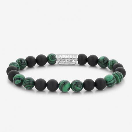 REBEL AND ROSE Bracelet Matt Malachite Twist.