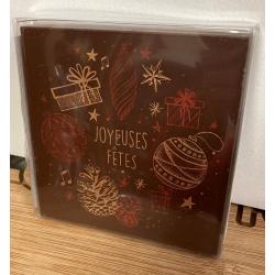 Tablette de Chocolat Lait "joyeuses fêtes" - 80g - made in France