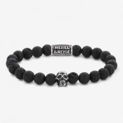 REBEL AND ROSE Bracelet Skull Black Moon.