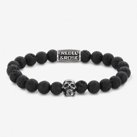 REBEL AND ROSE Bracelet Skull Black Moon.