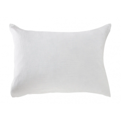 Taie d'Oreiller 50/70 Double Gaze de Coton BLANC