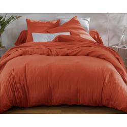 Housse de Couette 240/220 Double Gaze de Coton ROUILLE